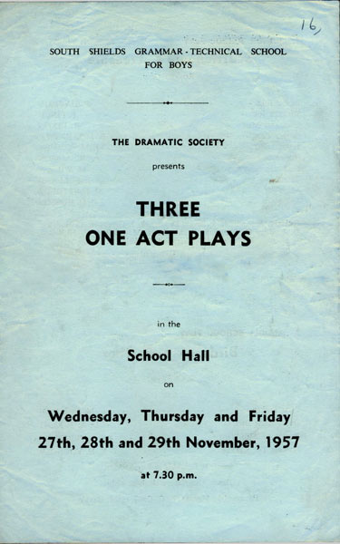 3 One Act Plays Programme - front
